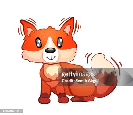 Cute Cartoon Fox Vector Illustration High-Res Vector Graphic - Getty Images