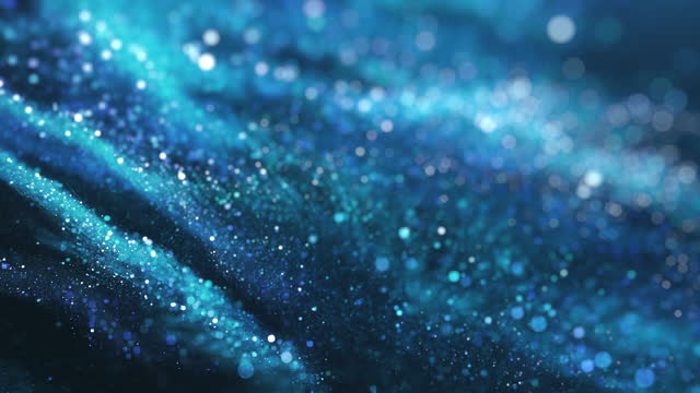 Particle Flow - Seamlessly Loopable Abstract Background - Blue, Water, Bokeh
