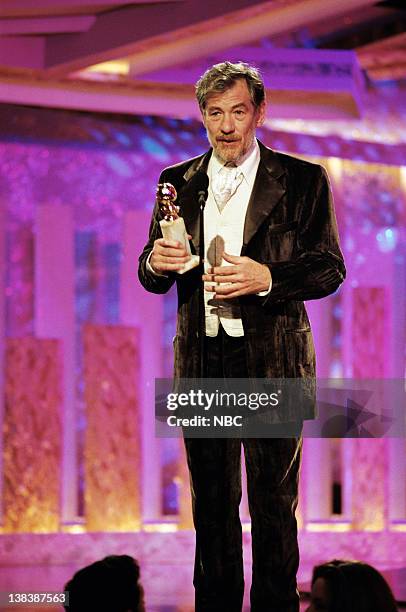 Pictured: Ian McKellen, Best Actor In A Supporting Role - Series, Mini-Series Or Television Movie for "Rasputin" on stage during the 54th Annual...