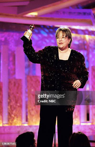 Pictured: Kathy Bates, Best Actress In A Supporting Role - Series, Mini-Series Or Television Movie for "The Late Shift" on stage during the 54th...