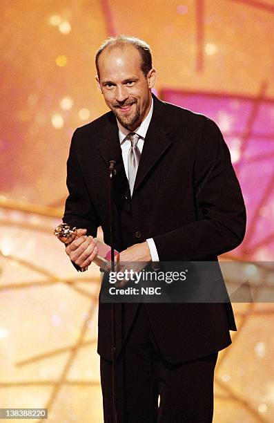 Pictured: Golden Globe winner for best performance by an Actor In A Leading Role - Drama Series "ER" Anthony Edwards on stage during the 55th Annual...