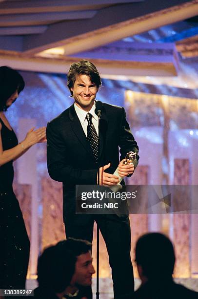 Pictured: Winner of Best Actor - Musical or Comedy Tom Cruise for "Jerry Maguire" on stage during the 54th Annual Golden Globe Awards held at the...