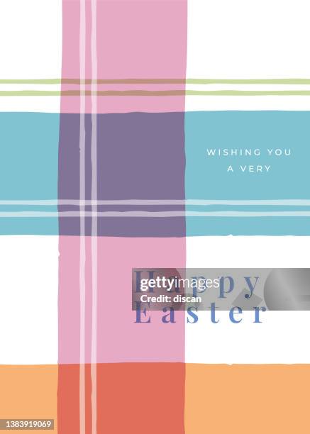easter greeting card template with stripes. - hard boiled egg vector stock illustrations