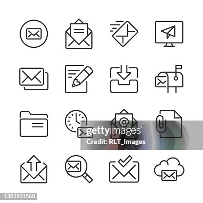Ícones de e-mail 2 — Série Monoline Ícones de e-mail 2 — Série Monoline