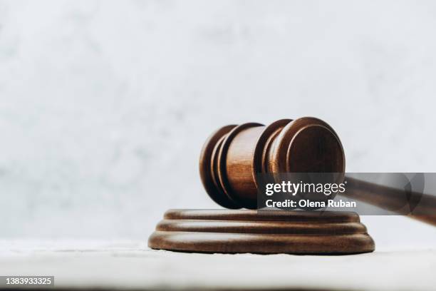 gavel on sound block. - justice stock pictures, royalty-free photos & images