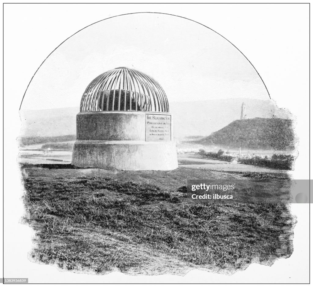 Antique travel photographs of Scotland: Decapitation stone, near Stirling