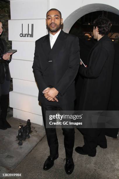 Kano outside Dunhill's Pre-BAFTA filmmakers dinner & party on March 09, 2022 in London, England.