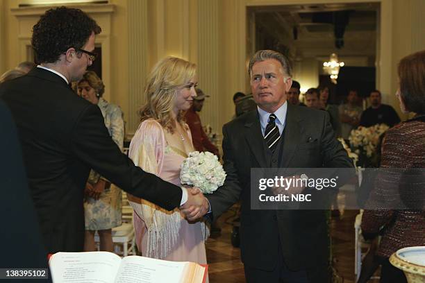 The Wedding" Episode 9 -- Aired 12/4/05 -- Pictured: Ben Weber as Vic Faison, Nina Siemaszko as Eleanore 'Ellie' Bartlet, Martin Sheen as President...