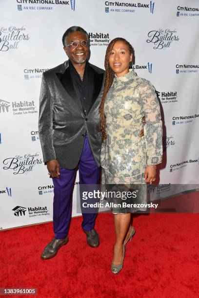 Keith David and Dionne Lea Williams attend the 2022 Los Angeles Builders Ball at The Beverly Hilton on March 09, 2022 in Beverly Hills, California.