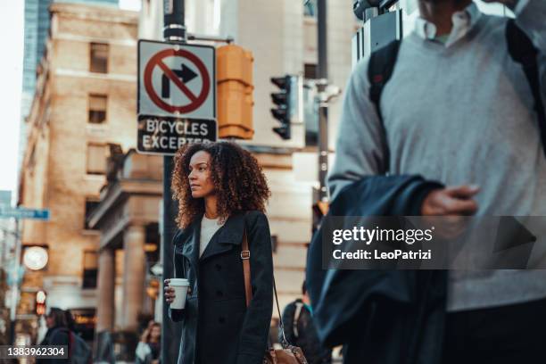 business people on the go in city downtown - toronto downtown stock pictures, royalty-free photos & images