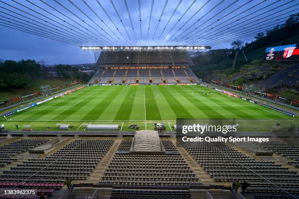 General view of stadium prior to the UEFA Europa League Round of 16 Leg One match between Sporting Braga and AS Monaco at Estadio Municipal de Braga...