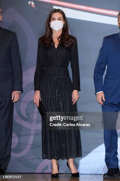 Queen Letizia of Spain attends the 'In Memoriam' concert at the National Auditorium on March 10, 2022 in Madrid, Spain.