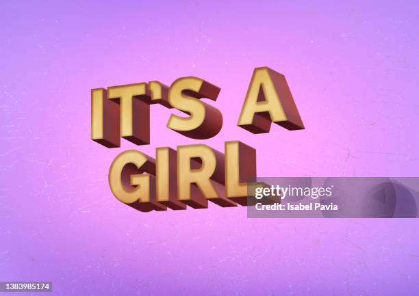 it's a girl words in 3d - abc broadcasting company stock pictures, royalty-free photos & images