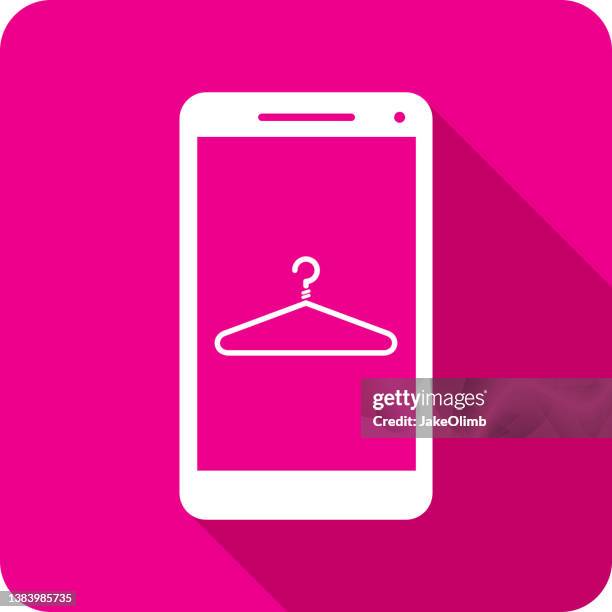 coat hanger smartphone icon silhouette 1 - dry cleaned stock illustrations