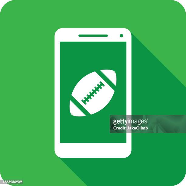 stockillustraties, clipart, cartoons en iconen met football smartphone icon silhouette - american football on screen