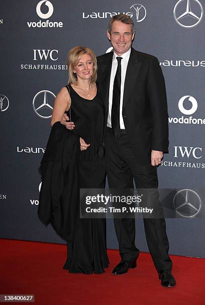 Janet Hansen and Alan Hansen arrive at the Laureus World Sports Awards 2012 at the Queen Elizabeth Hall on February 6, 2012 in London, England.