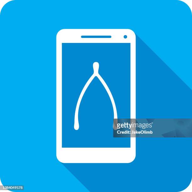 wishbone smartphone icon silhouette - wishbone stock illustrations