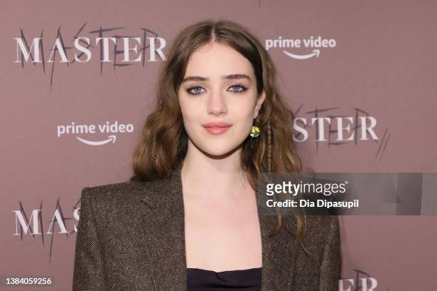 Talia Ryder attends the premiere of Amazon's "Master" at Metrograph on March 10, 2022 in New York City.