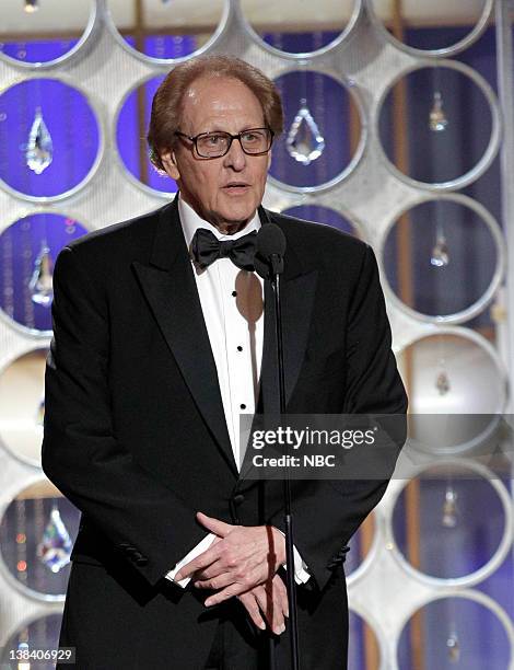 68th ANNUAL GOLDEN GLOBE AWARDS -- Pictured: Philip Berk, HFPA President on stage during the 68th Annual Golden Globe Awards held at the Beverly...