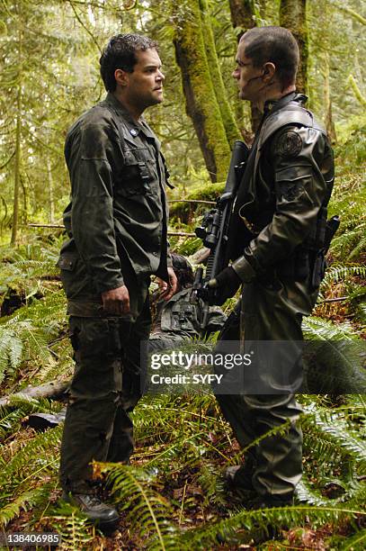 Channel -- "Scattered" and "Valley of Darkness" Episode 1 & 2 -- Air Dates and -- Pictured: Aaron Douglas as Cheif Galen Tyrol, Samuel Witwer as Alex...