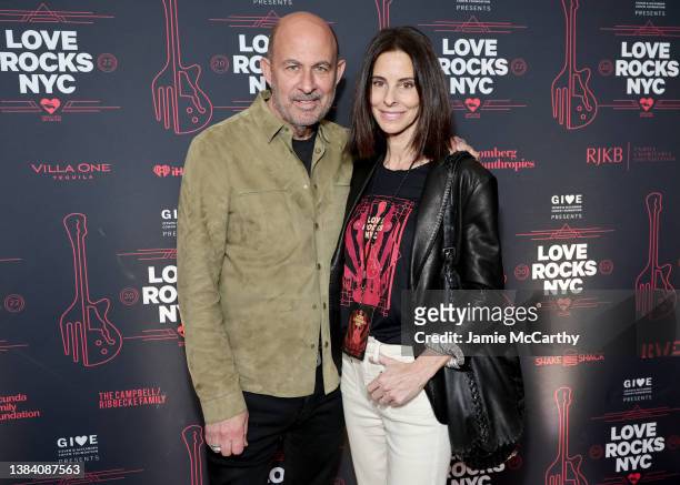 John Varvatos and Joyce Varvatos attend the Sixth Annual LOVE ROCKS NYC Benefit Concert For God's Love We Deliver at Beacon Theatre on March 10, 2022...