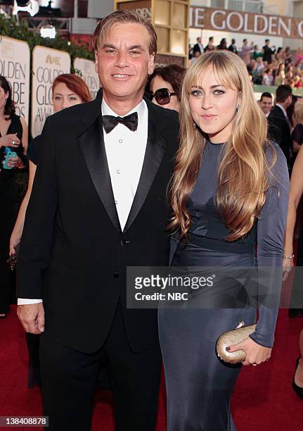 68th ANNUAL GOLDEN GLOBE AWARDS -- Pictured: Aaron Sorkin and wife Julia Bingham arrive at the 68th Annual Golden Globe Awards held at the Beverly...