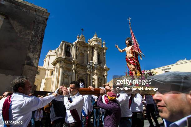 ferla (siracusa province), sicily, italy: easter celebration parade - italian easter stock pictures, royalty-free photos & images