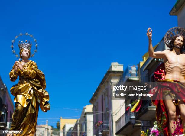 ferla (siracusa province), sicily, italy: easter celebration parade - italian easter stock pictures, royalty-free photos & images