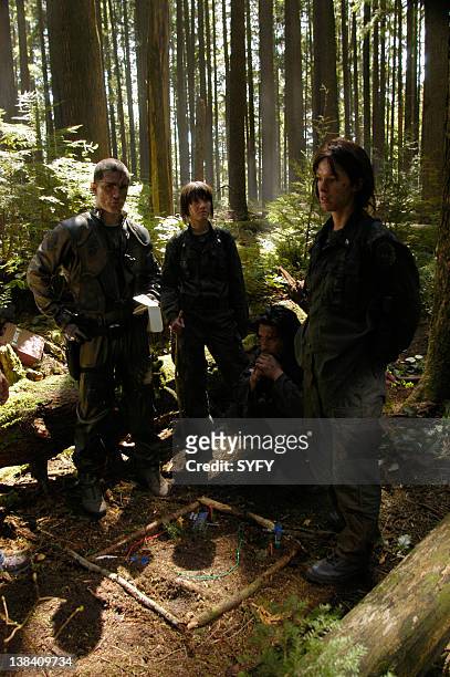 Channel -- "Fragged" Episode 3 -- Aired -- Pictured: Samuel Witwer as Lieutenant Alex "Crashdown" Quartararo, Nicki Clyne as Crewman Specialist Cally...
