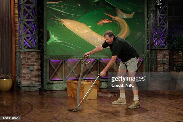 Episode 3755 -- Air Date -- Pictured: Reptile expert Jules Sylvester with the deadly Black Mamba snake on May 1, 2009