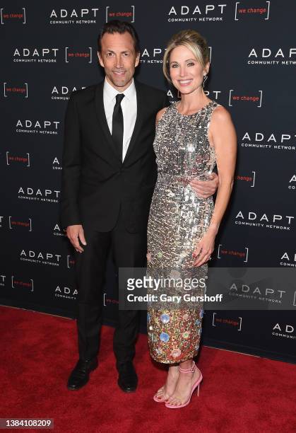 Actor Andrew Shue and event honoree, ABC Television reporter, Amy Robach attend the 2022 ADAPT Leadership Awards gala at Cipriani 42nd Street on...