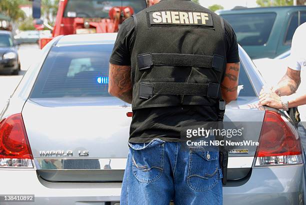 Florida Pain Clinics -- Pictured: In Florida, Broward County Sheriff's deputies work a case related to - the unlawful resale of oxycodone through...