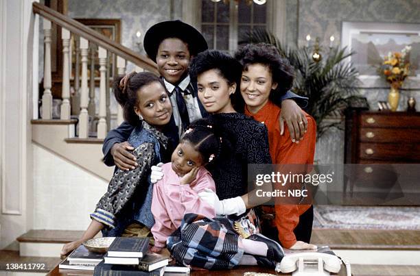 Pictured: Tempestt Bledsoe as Vanessa Huxtable, Malcolm-Jamal Warner as Theodore 'Theo' Huxtable, Keshia Knight Pulliam as Rudy Huxtable, Lisa Bonet...