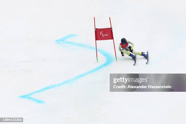 Andrea Rothfuss of Team Germany competes in the Women's Giant Slalom Standing during day seven of the Beijing 2022 Winter Paralympics at Yanqing...