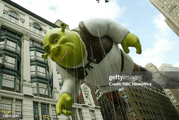 Shrek balloon at the Macy's Thanksgiving Day Parade in Herald Square on November 28 2008