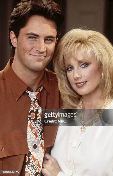 The One With Mrs. Bing" Episode 11 -- Pictured: Matthew Perry as Chandler Bing, Morgan Fairchild as Nora Tyler Bing