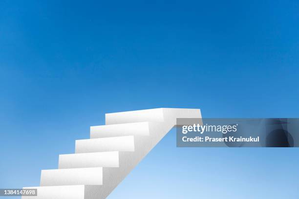stairsway to the heaven, stairway to the blue sky and white clouds - heaven stairs stock pictures, royalty-free photos & images