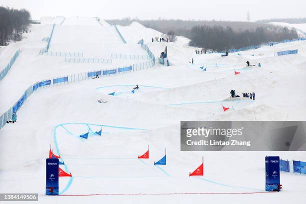 General view of the finish line and course during day seven of the Beijing 2022 Winter Paralympics at Zhangjiakou Genting Snow Park on March 11, 2022...