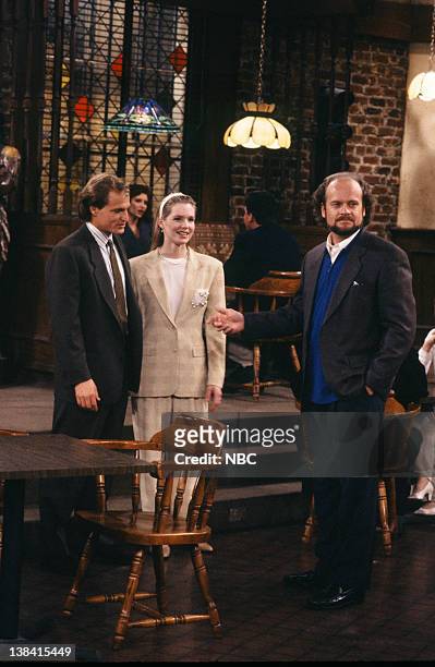 One for the Road" Episode 25 -- Air Date -- Pictured: Woody Harrelson as Woody Boyd, Jackie Swanson as Kelly Boyd, Kelsey Grammer as Dr. Frasier Crane
