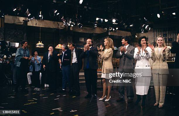 One for the Road" Episode 25 -- Air Date -- Pictured: Ted Danson as Sam Malone, Rhea Perlman as Carla Tortelli, George Wendt as Norm Peterson, John...