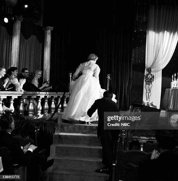 Ceremony -- AIr Date -- Pictured: Best Actress winner Shirley Booth for "Come Back, Little Sheba" at the 25th Annual Academy Awards New York ceremony...