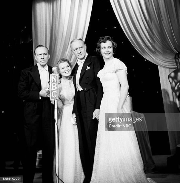Ceremony -- Air Date -- Pictured: Host/presenter/actor Fredric March, Best Actress winner Shirley Booth for "Come Back, Little Sheba", Host/actor...