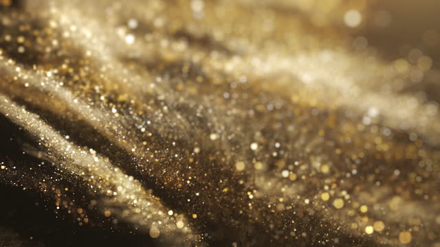 Particle Flow - Seamlessly Loopable Abstract Background - Gold, Luxury, Bokeh