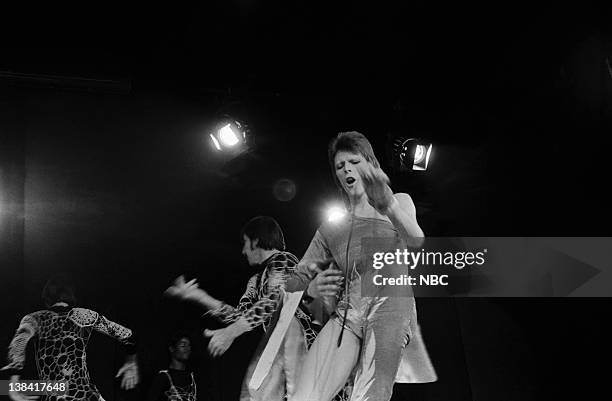 The 1980 Floor Show staring David Bowie" Episode 210 -- Aired: 11/16/73 -- Pictured: David Bowie during his last show as Ziggy Stardust filmed mostly...