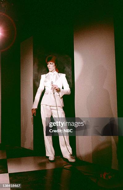 The 1980 Floor Show staring David Bowie" Episode 210 -- Aired: 11/16/73 -- Pictured: David Bowie during his last show as Ziggy Stardust filmed mostly...