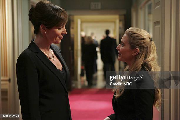 Requiem" Episode 18 -- Aired -- Pictured: Allison Janney as Claudia Jean 'C.J.' Cregg, Emily Procter as Ainsley Hayes