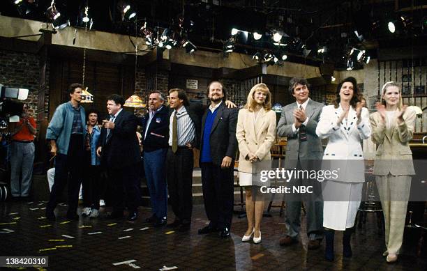 One for the Road" Episode 25 -- Aired 5/20/93 -- Pictured: Ted Danson as Sam Malone, Rhea Perlman as Carla Tortelli, George Wendt as Norm Peterson,...