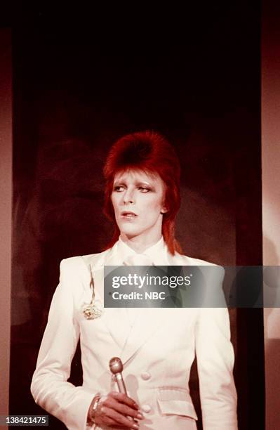 The 1980 Floor Show staring David Bowie" Episode 210 -- Aired: 11/16/73 -- Pictured: David Bowie during his last show as Ziggy Stardust filmed mostly...