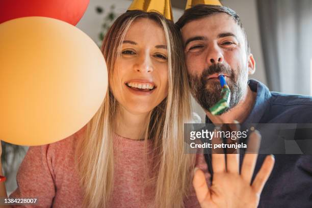virtual birthday - zoom birthday stock pictures, royalty-free photos & images