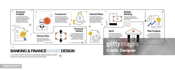 Bank Financing Visual Banking And Finance Concept Line Style Vector Illustration High-Res ...
